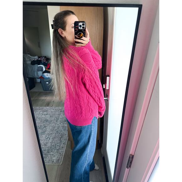 J Crew Pink Cable Knit Sweater - Picture 2 of 10